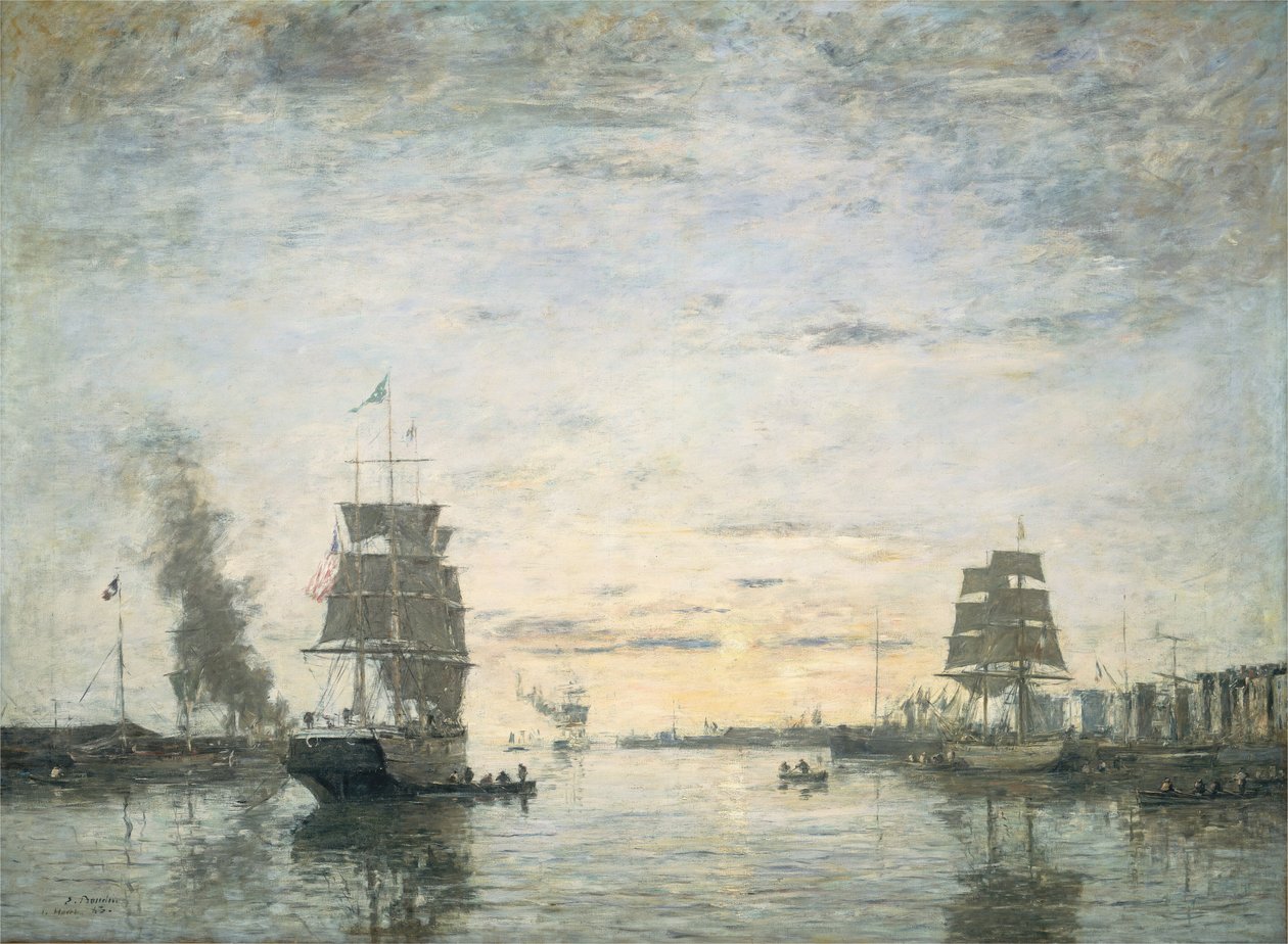 Vstup do přístavu, Le Havre od Eugène Boudin