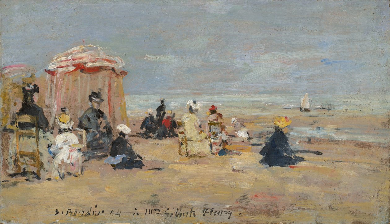 Na pláži od Eugène Boudin