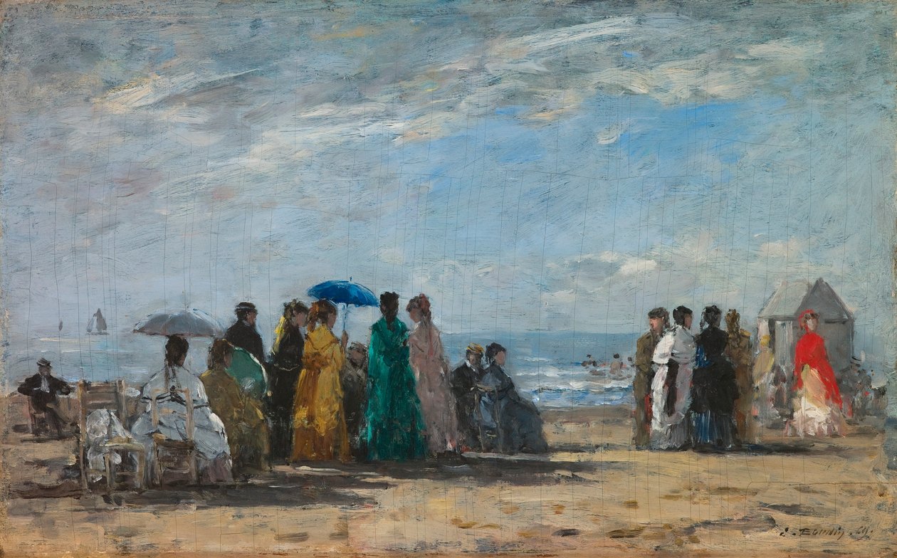 Pláž v Trouville od Eugène Boudin