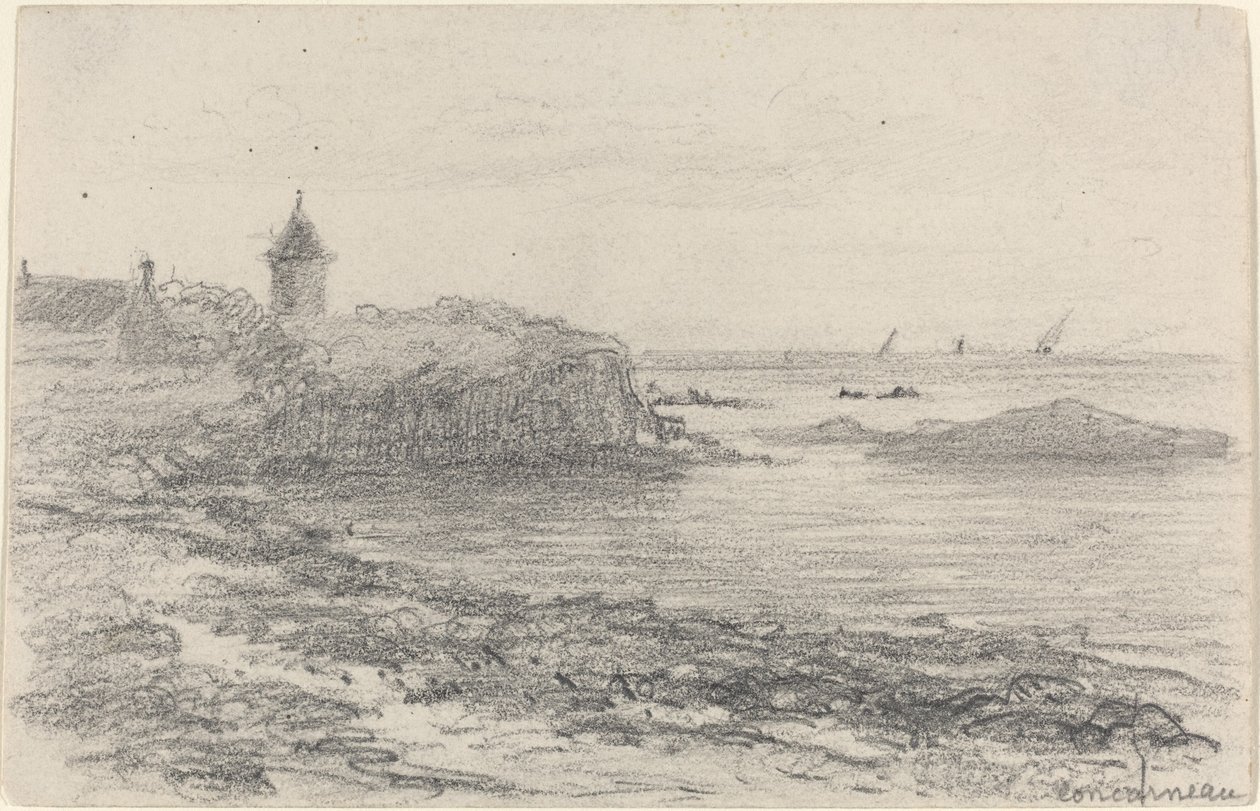 Pobřeží v Concarneau od Eugène Boudin