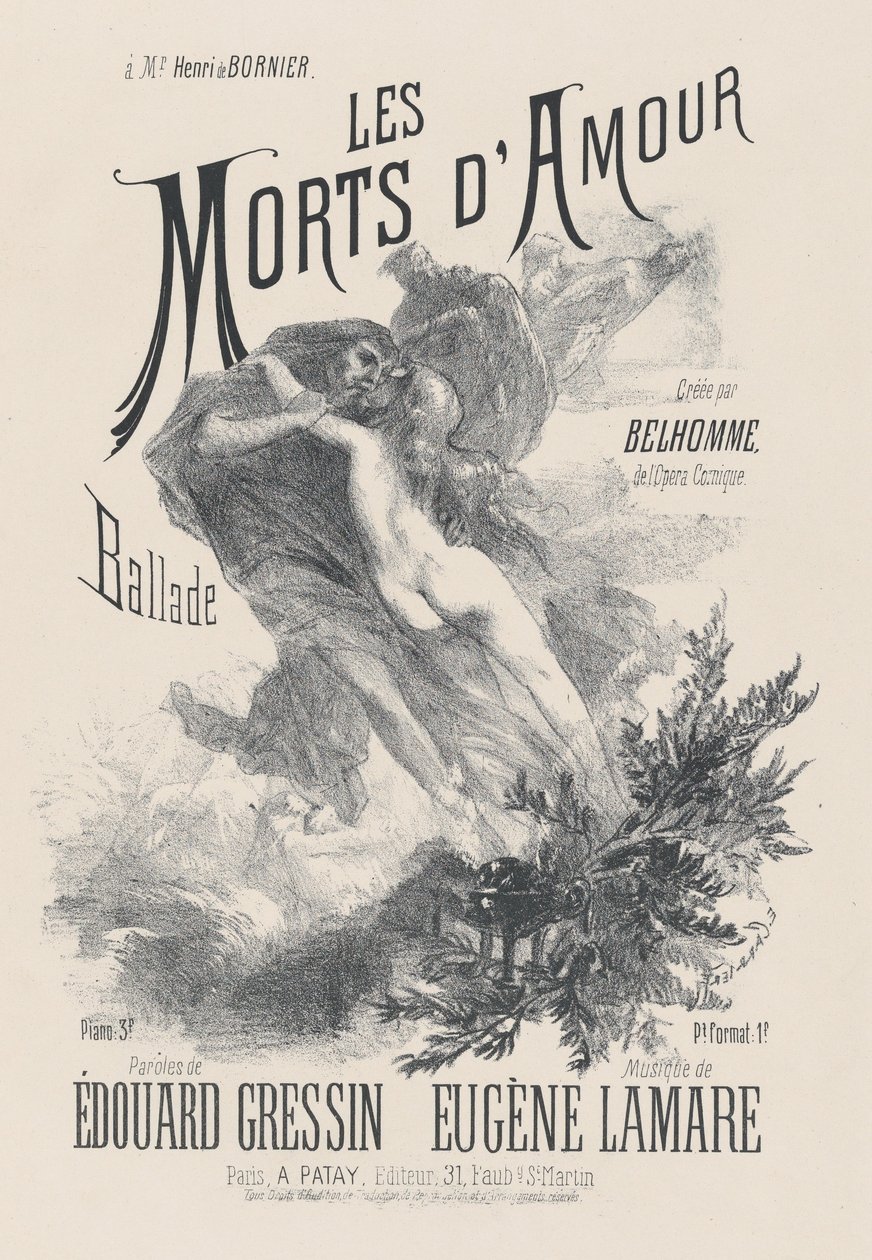 The Dead of Love, ca. 1885. od Eugène Carrière