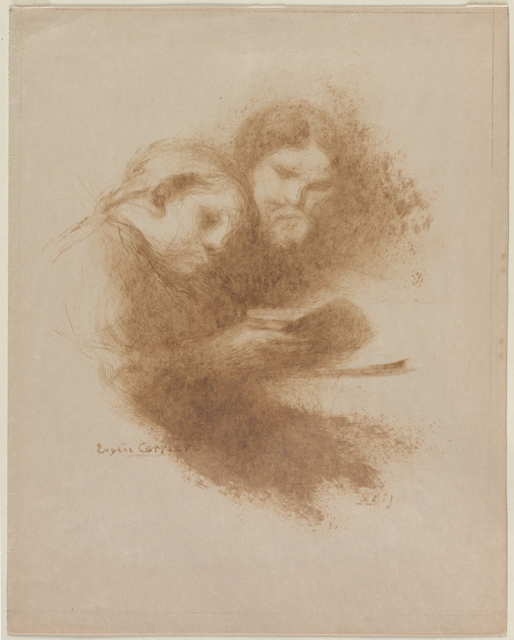 Reading, čtvrtá čtvrtina 1800s. od Eugène Carrière