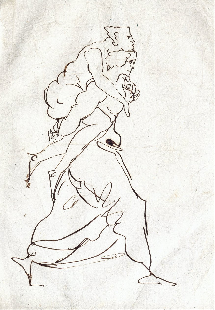 Aeneas a Anchises od Ferdinand Victor Eugene Delacroix