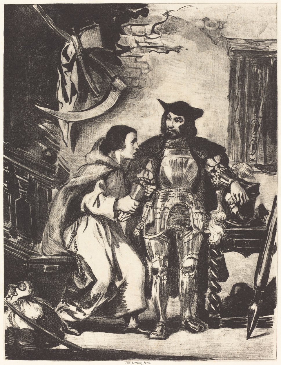 Bratr Martin s Goetzem, 1836. od Eugène Delacroix
