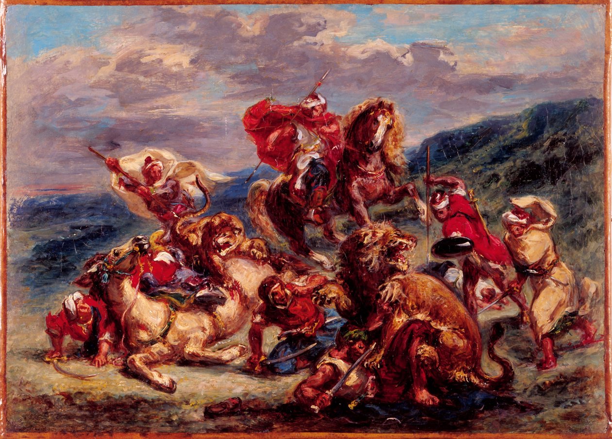 Francouzsky: Chasse au lion od Eugène Delacroix