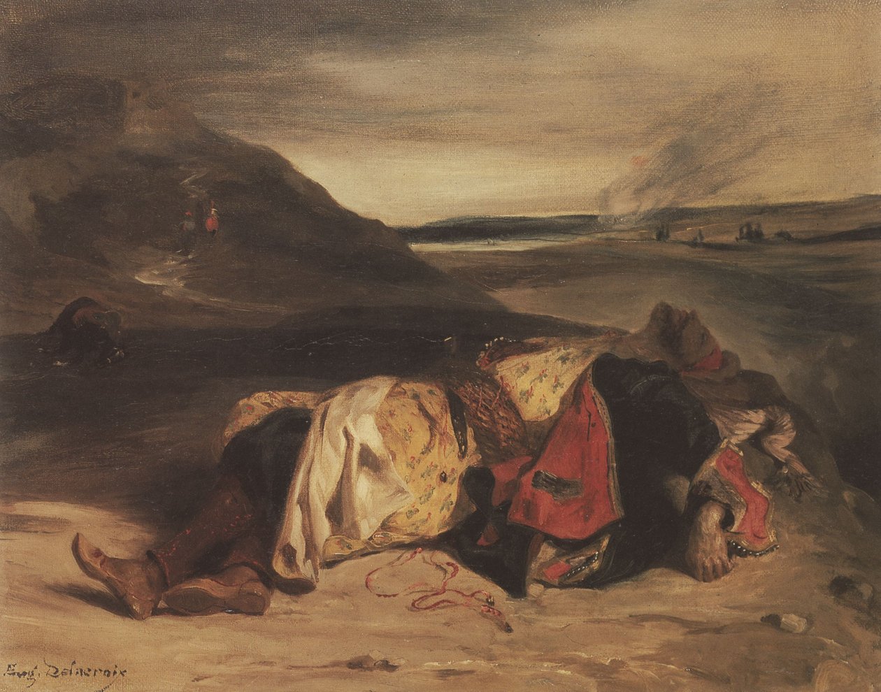 Francouzsky: La mort de Hassan od Eugène Delacroix