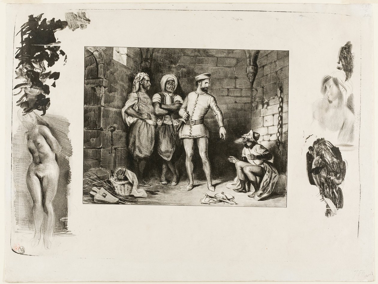 Fronte-boeuf a Žid, z Ivanhoe od Eugène Delacroix