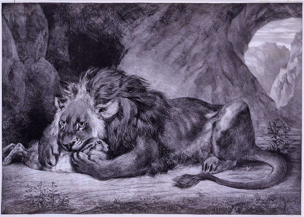 Lev z Atlasu od Eugène Delacroix