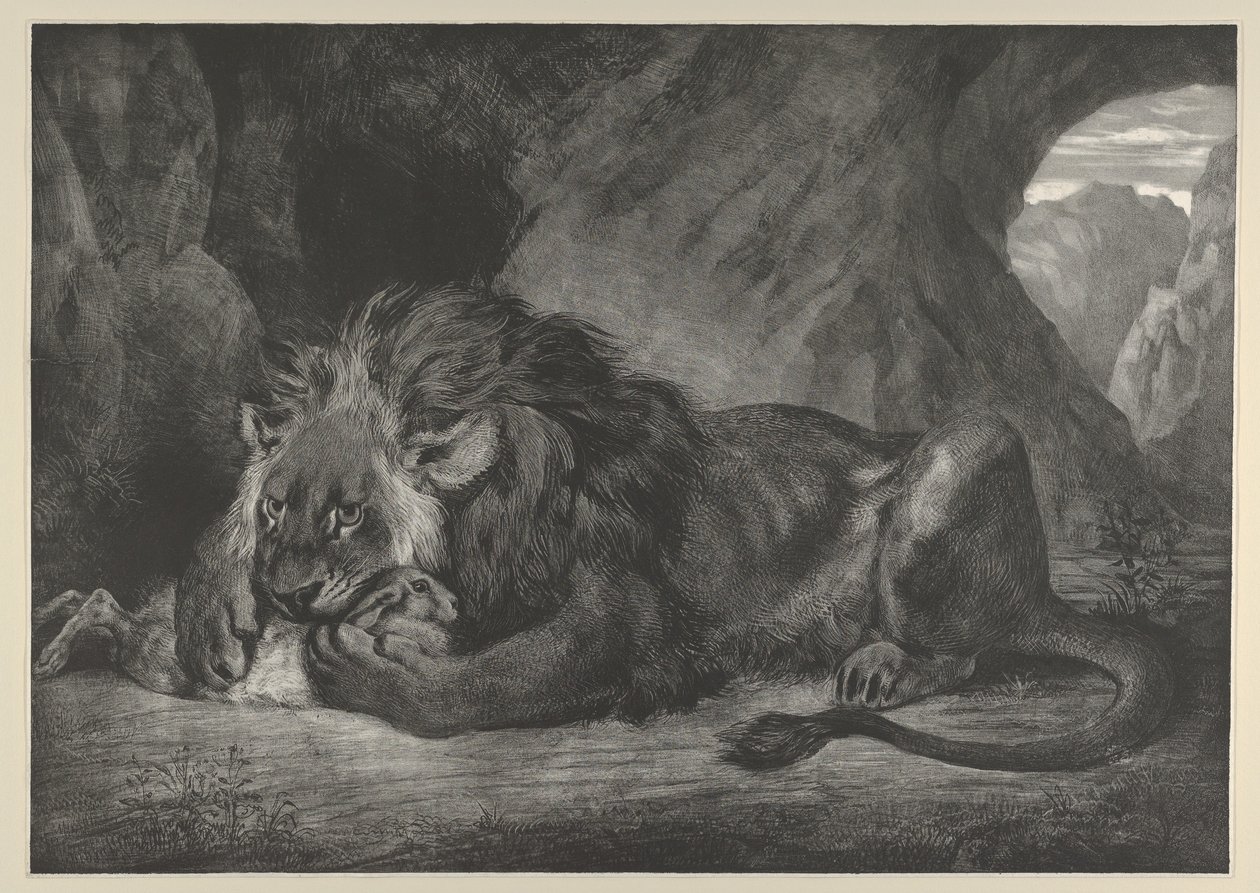 Lev z pohoří Atlas, 1829-30., 1829-30. od Eugène Delacroix