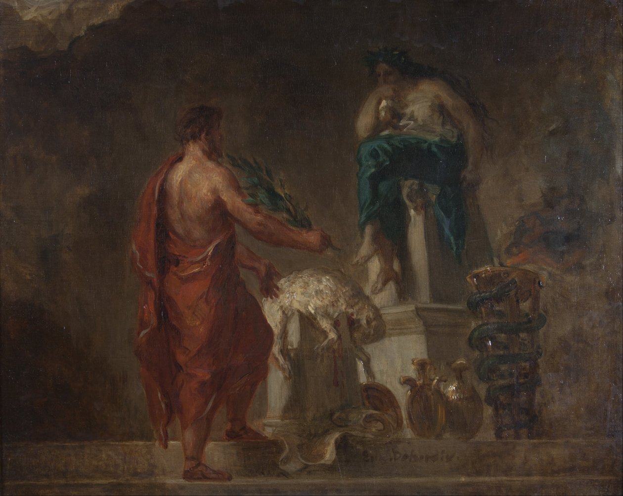 Lycurgus konzultující Pythii od Ferdinand Victor Eugene Delacroix