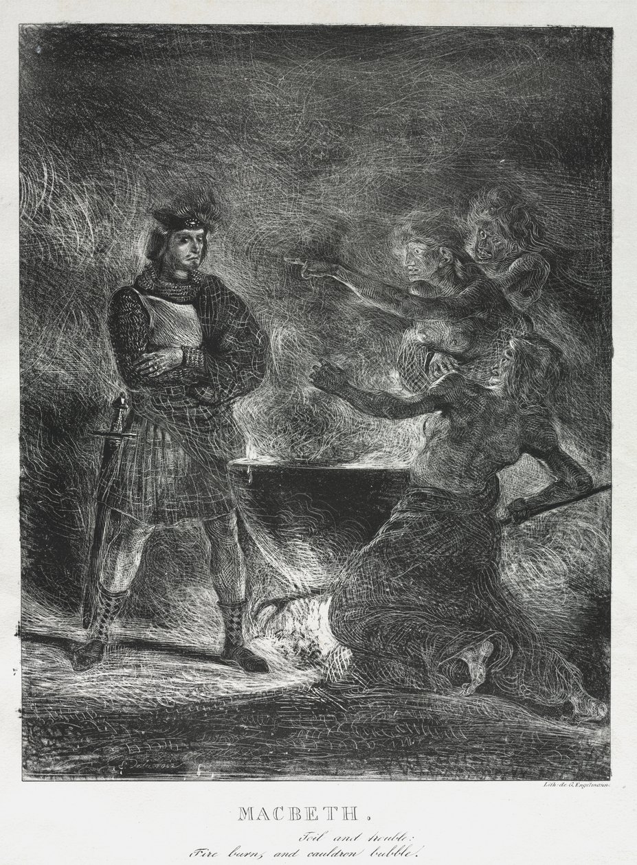 Macbeth Consulting the Witches od Eugène Delacroix