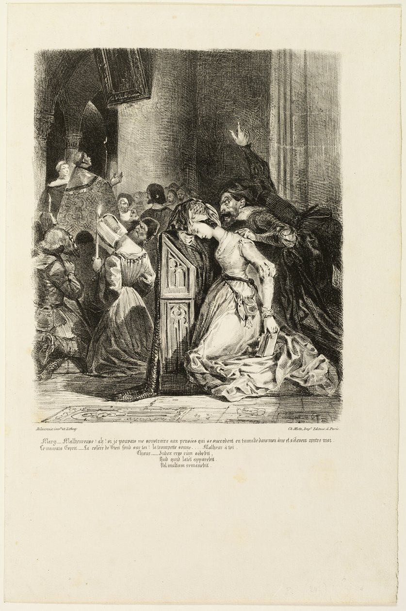 Markéty v kostele, od Fausta od Eugène Delacroix