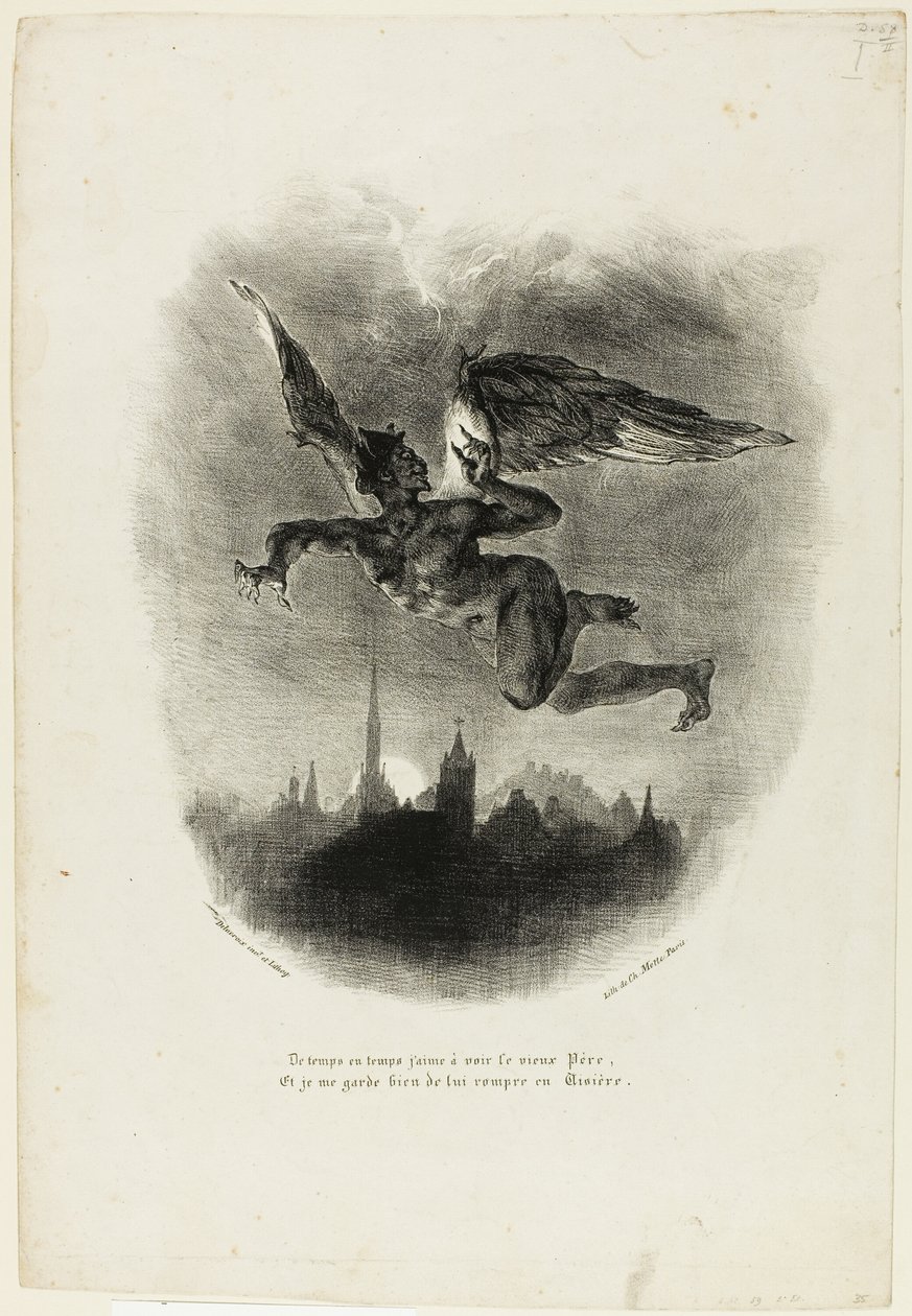 Mefistofeles létající od Eugène Delacroix