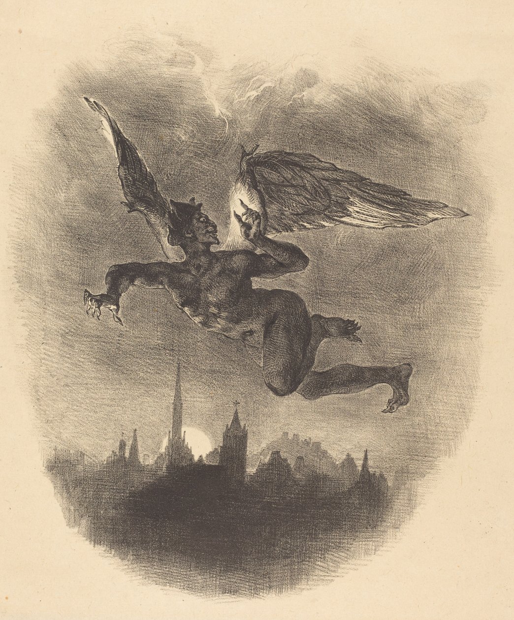 Mefistofeles ve vzduchu, 1828. od Eugène Delacroix