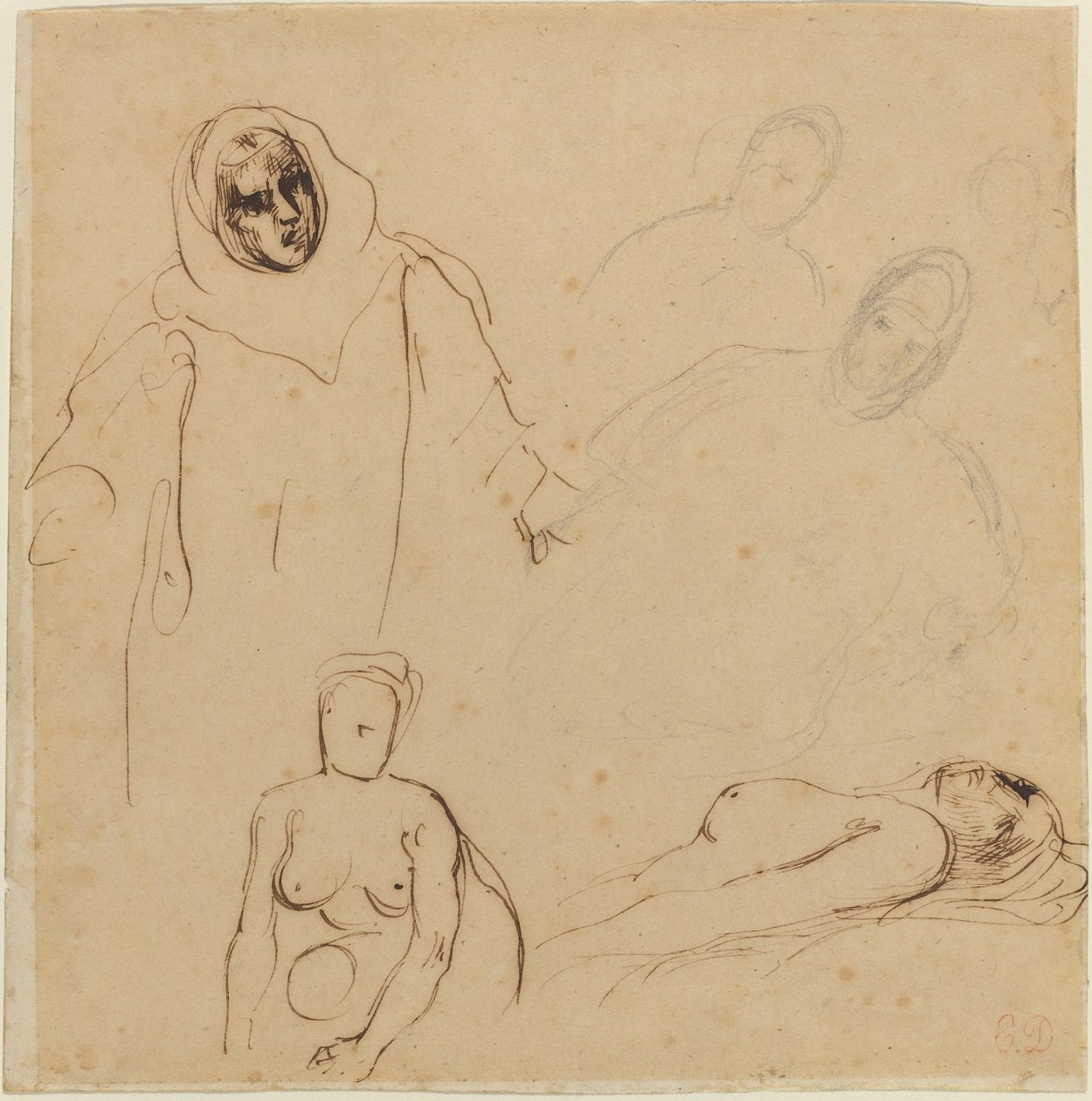 Studie pro Kryštofa Kolumba od Eugène Delacroix