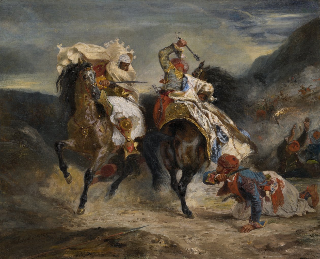 Boj Giaoura a Hassana od Eugène Delacroix