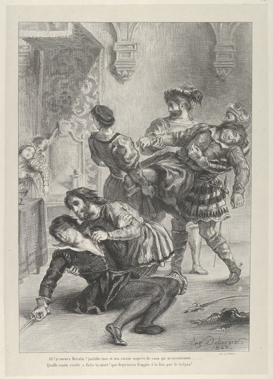 Smrt Hamleta, 1843., 1843. od Eugène Delacroix