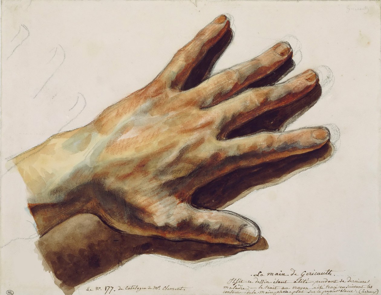 Levá ruka Théodora Géricaulta. od Eugène Delacroix