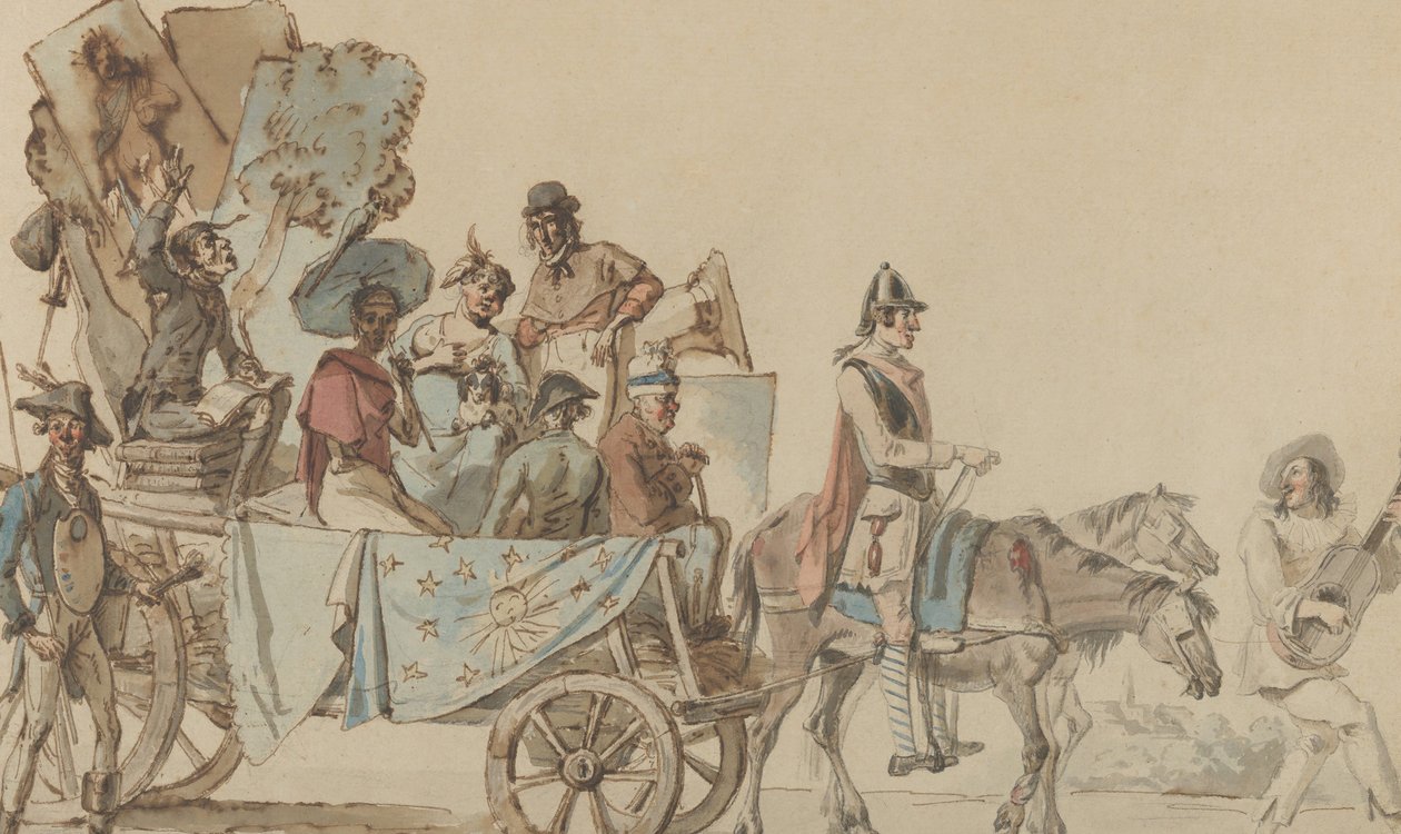 Divadelní soubor na cestě, 1818. od Eugène Delacroix