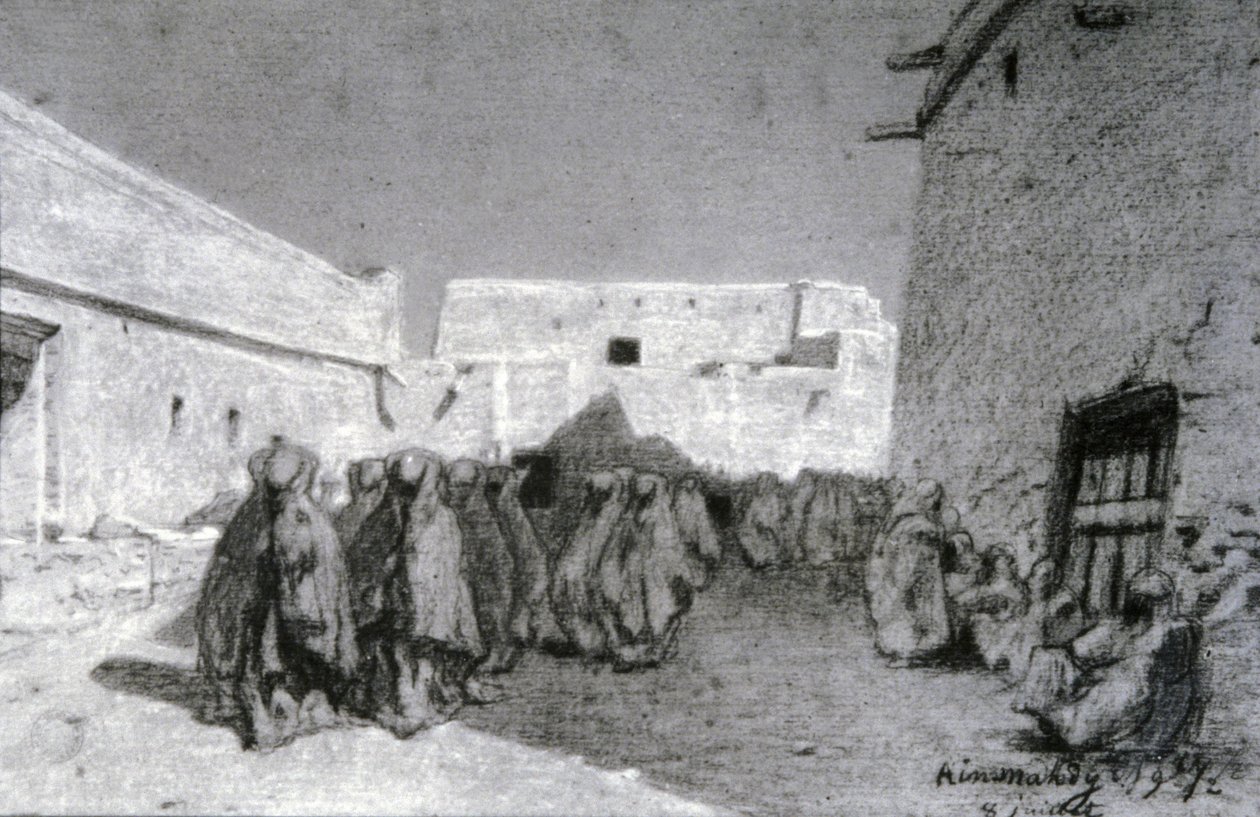 Průvod ve vesnici v Sahelu od Eugène Fromentin