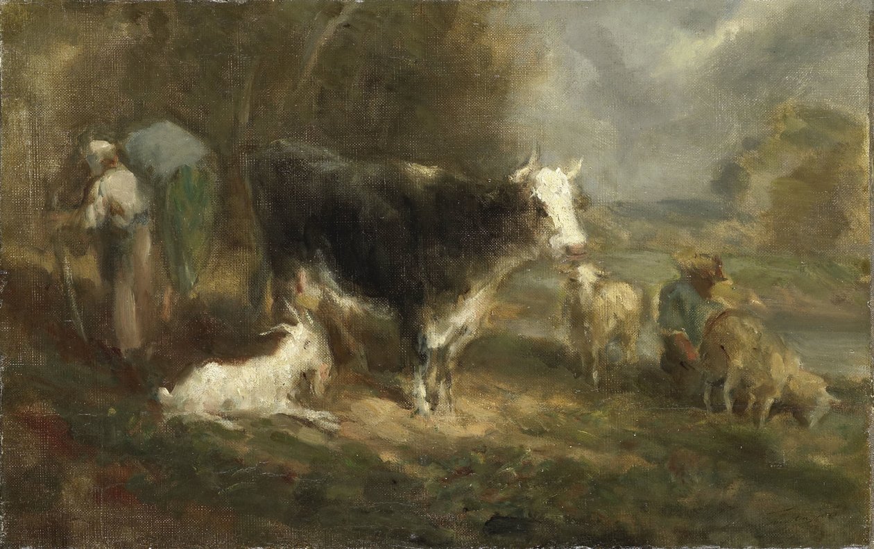 Dvůr s dobytkem od Eugène Fromentin Dupeux