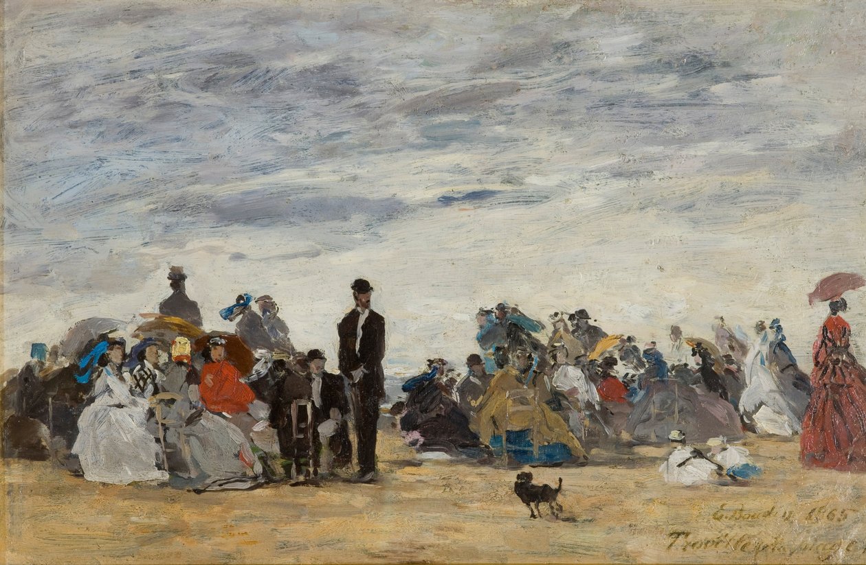 Pláž Trouville od Eugene Louis Boudin