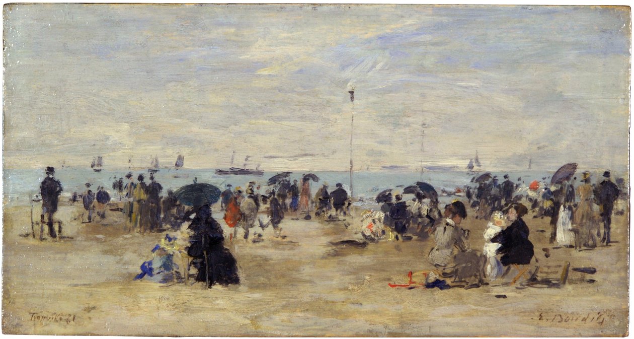 Trouville, Beachscene od Eugene Louis Boudin