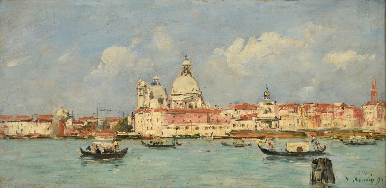 Benátky. Celnice a Notre-Dame-de-la-Salute od Eugene Louis Boudin