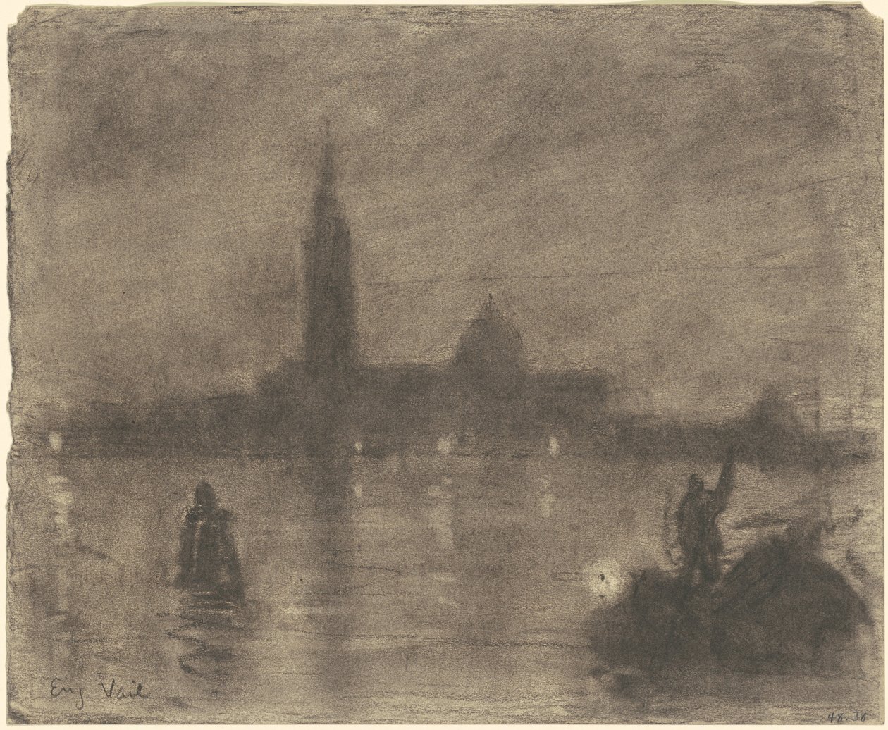 Večer, San Giorgio Maggiore, Benátky od Eugène Vail