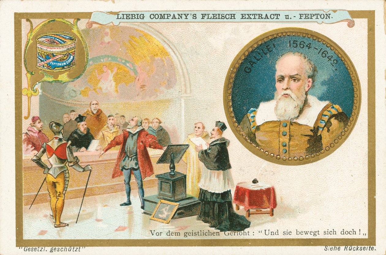 Galileo, Liebigova karta, počátek 20. století (chromo) od European School