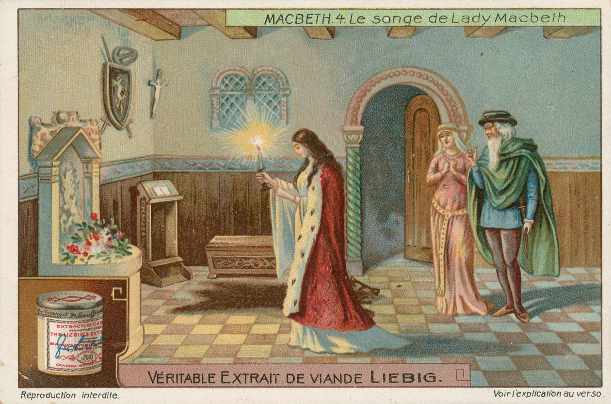 Macbeth, Liebigova karta, počátek 20. století (chromo) od European School