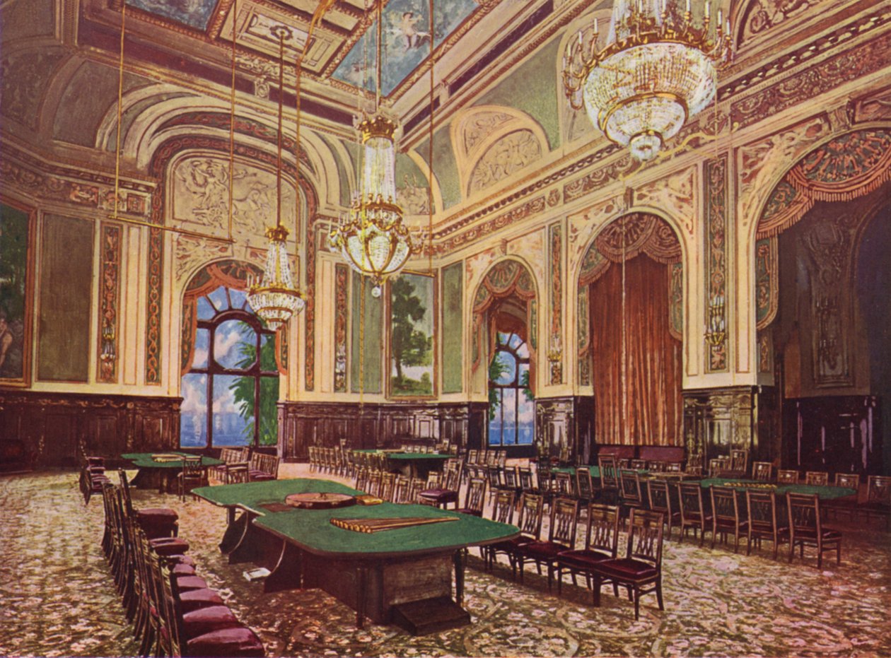 Monte-Carlo, La Nouvelle Salle (barevná litografie) od European School