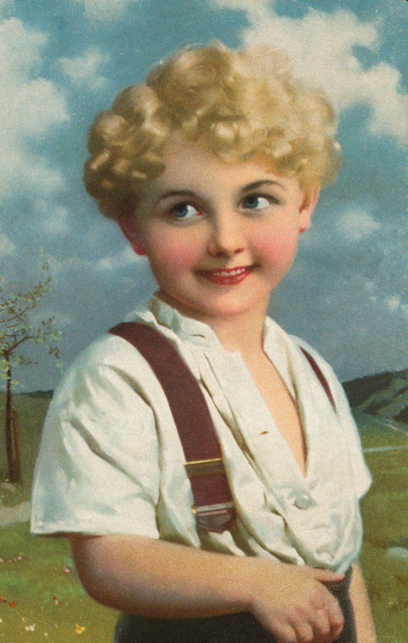 Usmívající se chlapec (barevná litografie) od European School