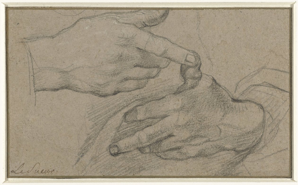 Studie dvou rukou od Eustache Lesueur