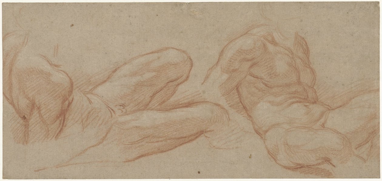 Dvě studie ležícího nahého muže od Eustache Lesueur