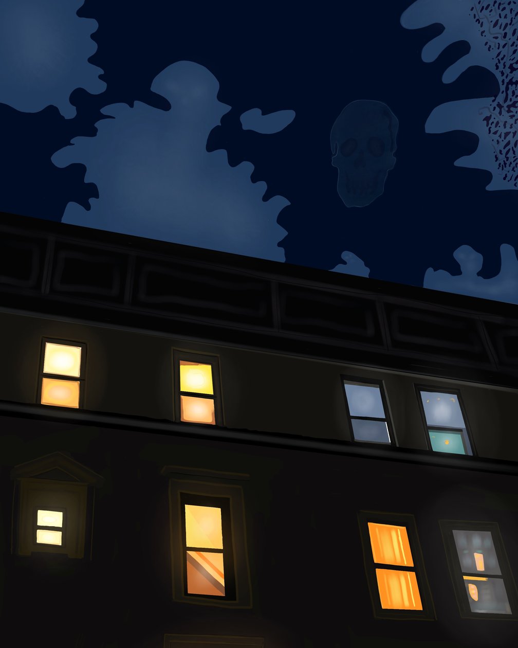 Halloweenská noc (digitální umění) od Evan Sklar