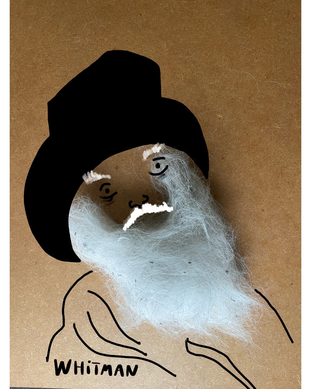 Walt Whitman (kolážová kresba) od Evan Sklar