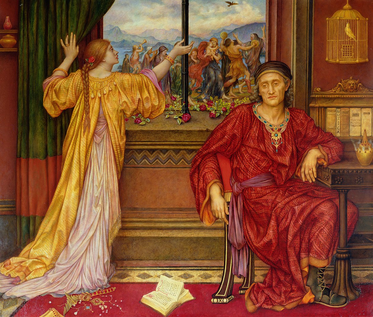 Pozlacená klec od Evelyn De Morgan