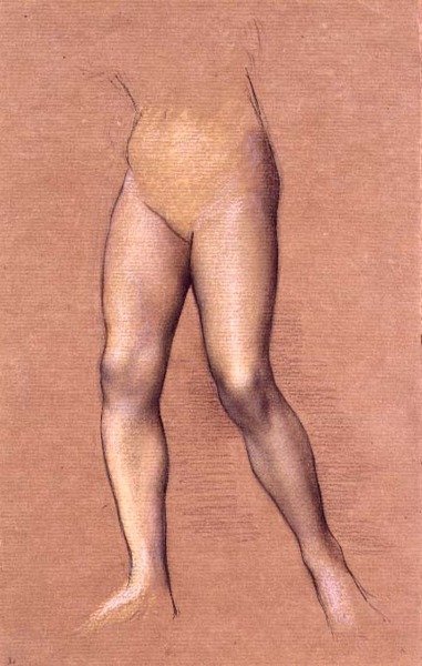 Figurální studie (křída na papíře) od Evelyn De Morgan