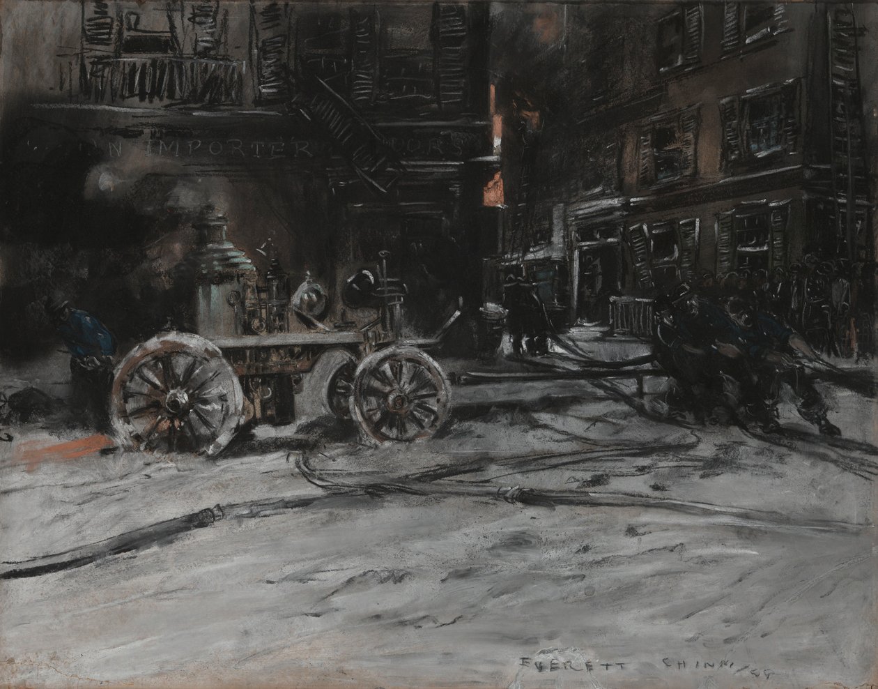 Požární scéna od Everett Shinn