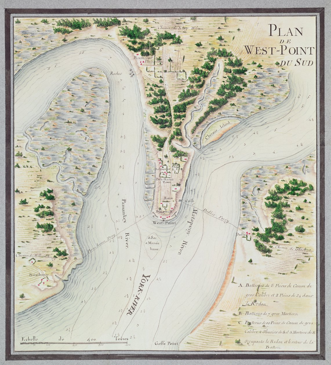 Mapa jižního West-Pointu, Virginie, z 