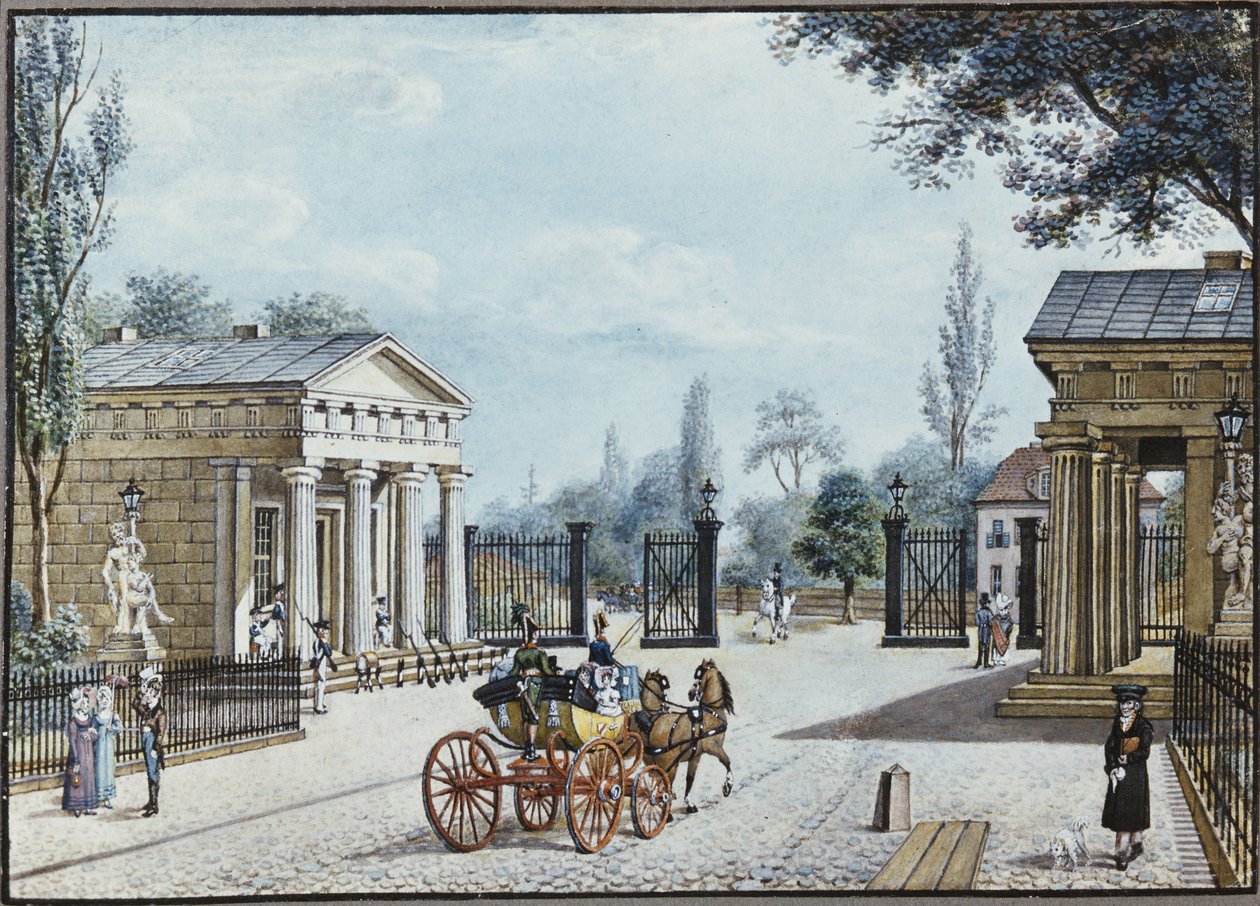 Lipská brána, Berlín (pero a inkoust a wc na papíře) od F.A. Calau