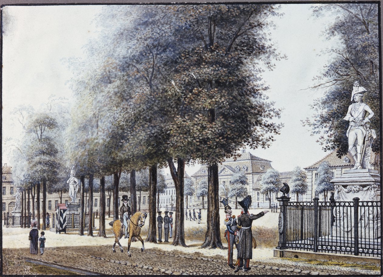Wilhelmplatz, Berlín (wc na papíře) od F.A. Calau