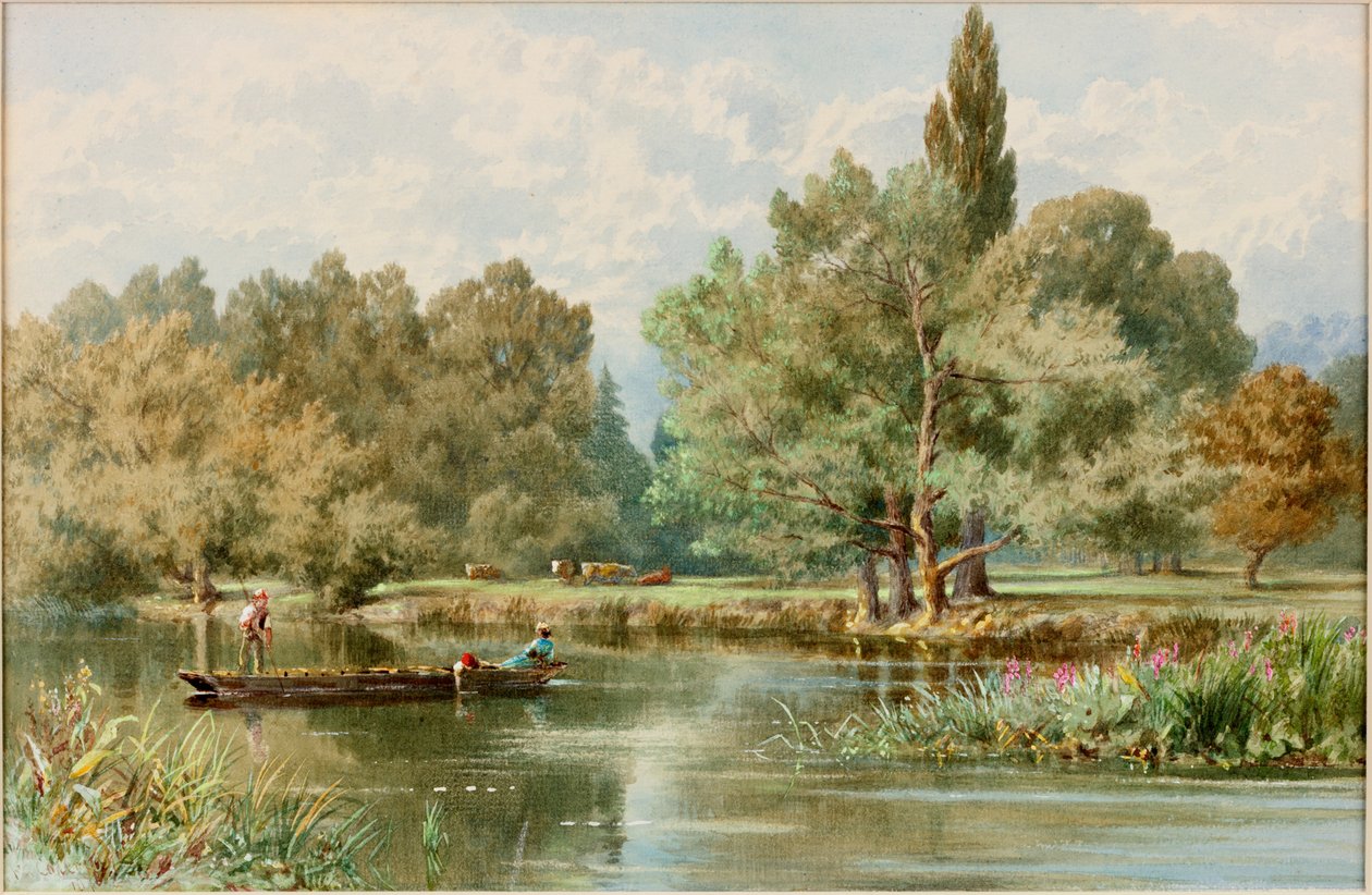 River Scene (akvarel na papíře) od F.G. Coleridge
