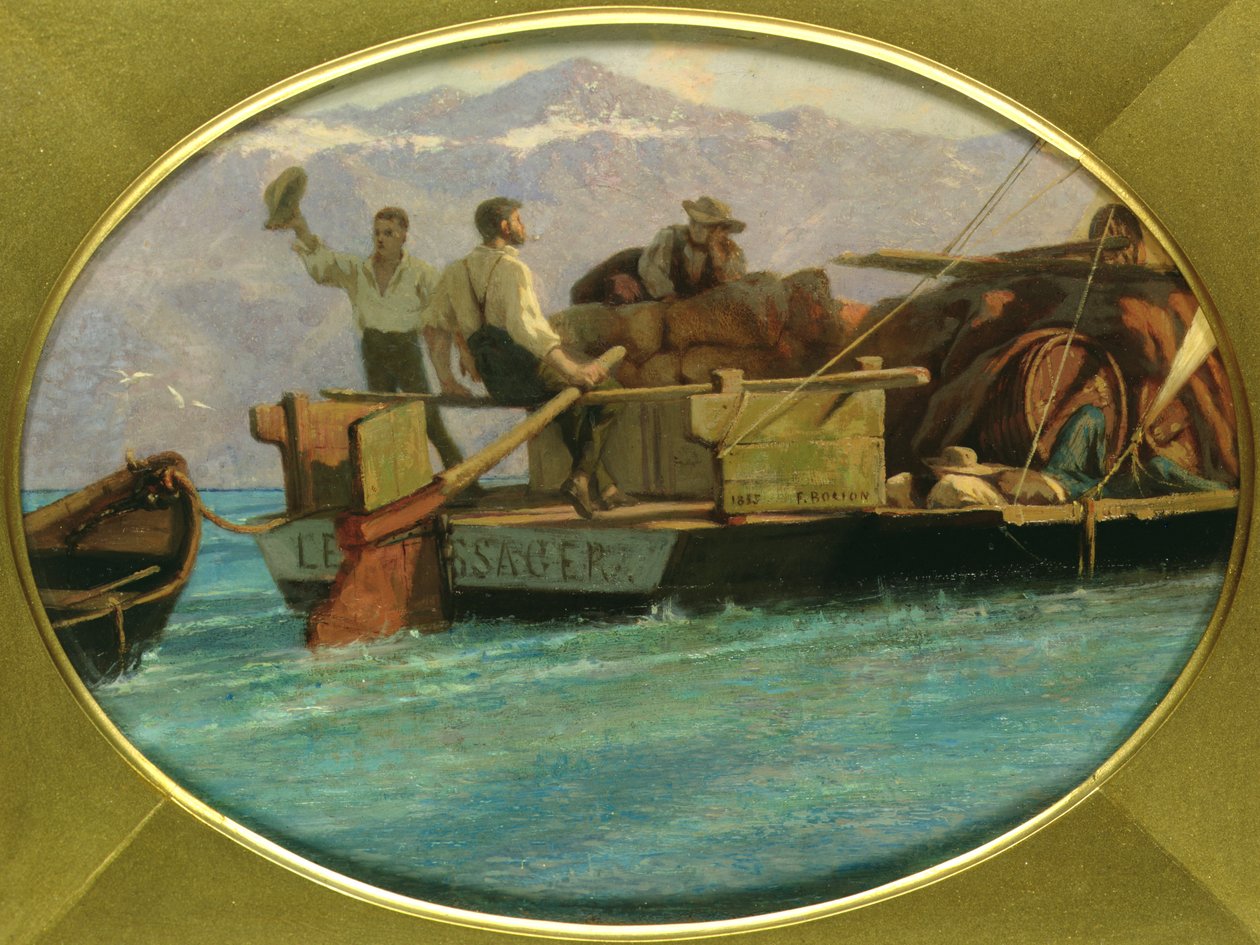 Zavazadlový člun na Ženevské jezero od F.L.D. Bocion