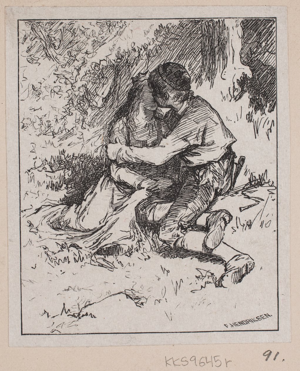 Ilustrace k "Zajíci pastýřského krále" od F. Hendriksen