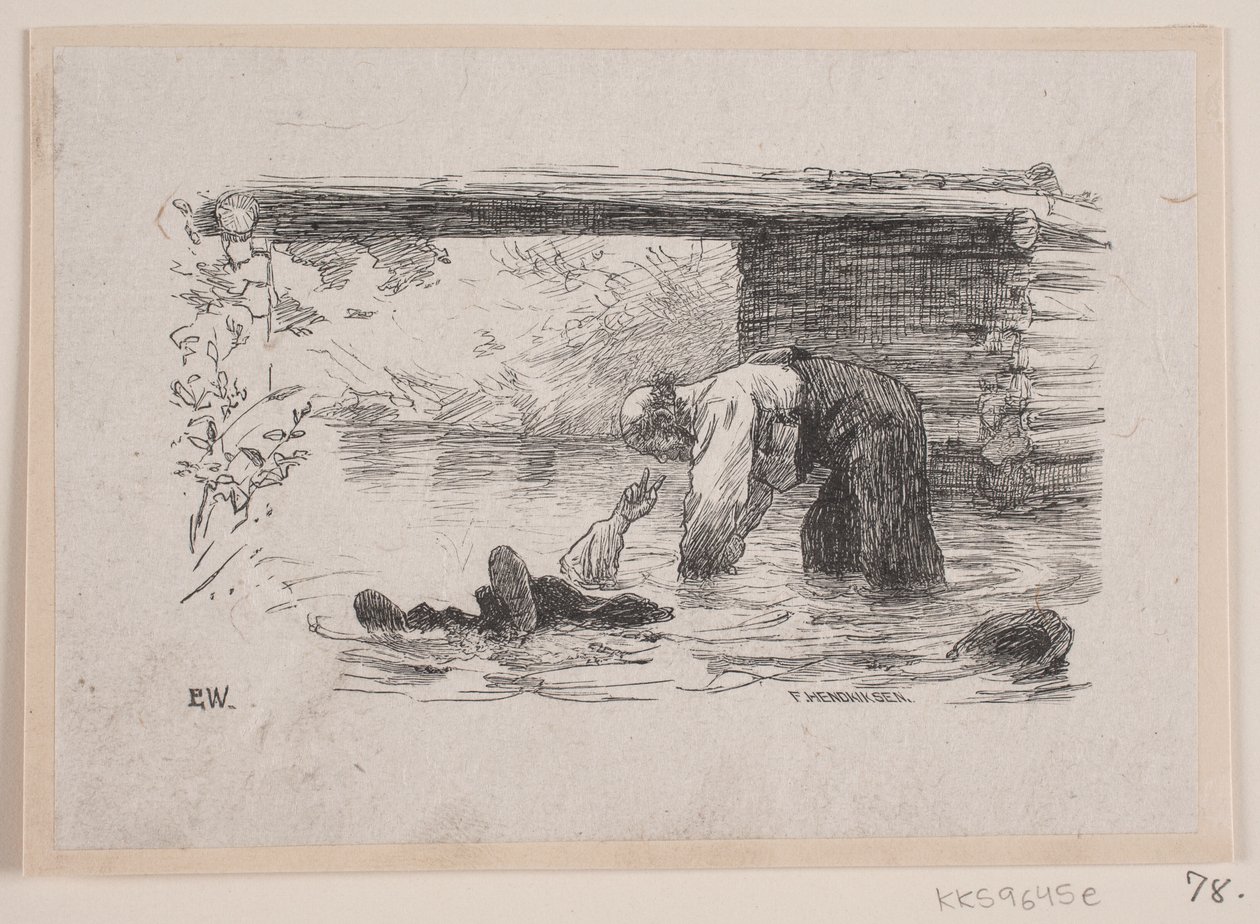 Ilustrace k "The Love Against the Stream" od F. Hendriksen