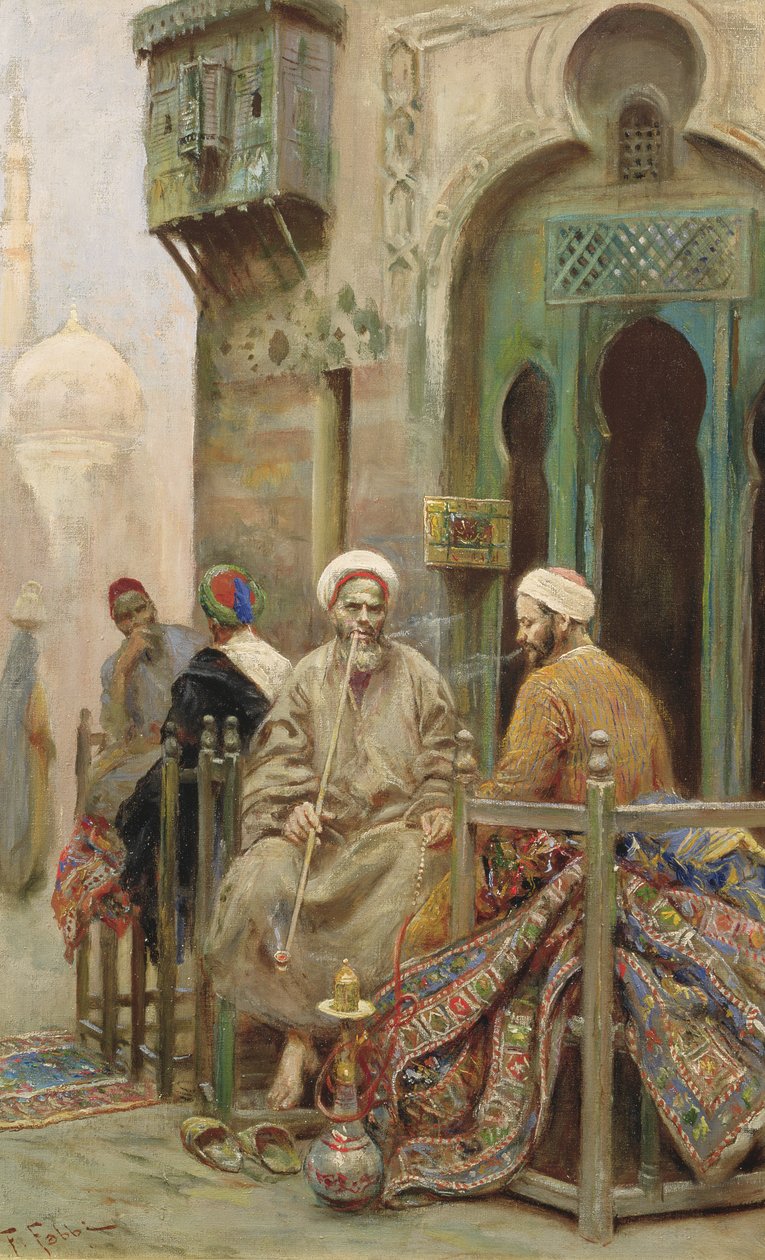 The Afternoon Smoke, c.1888 (olej na plátně) od Fabio Fabbi