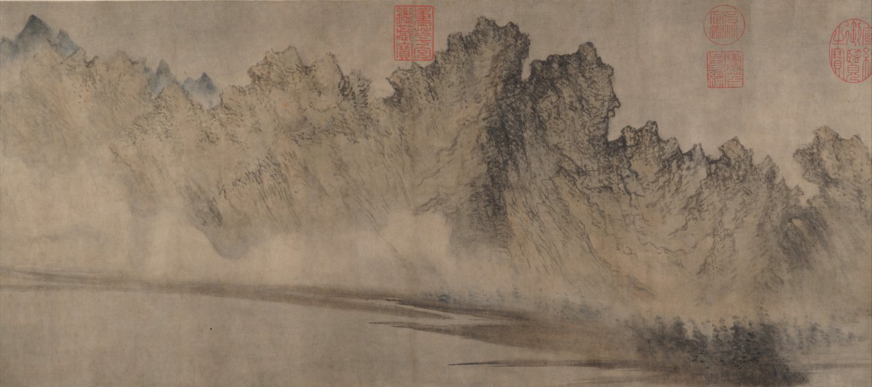 Zatažené hory, ca. 1360-70. od Fang Congyi