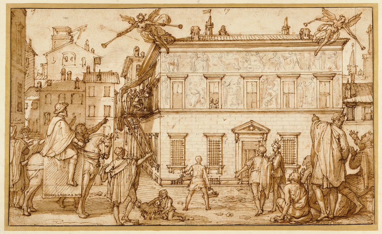 Taddeo zdobení fasády Palazzo Mattei od Federico Zuccaro